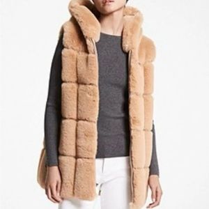 Michael Kors Tan Faux Fur Vest